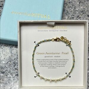 Green Aventurine and Pearl Bracelet